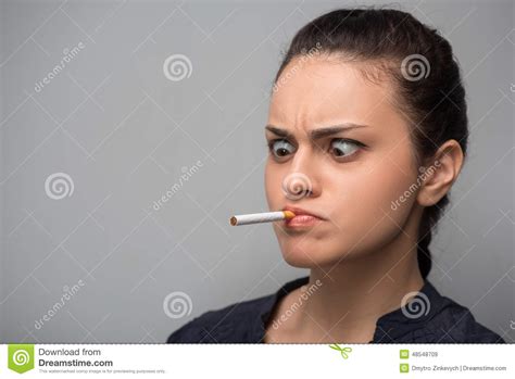 Addiction Closeup Of Young Woman Determined Girl Stock Image Image