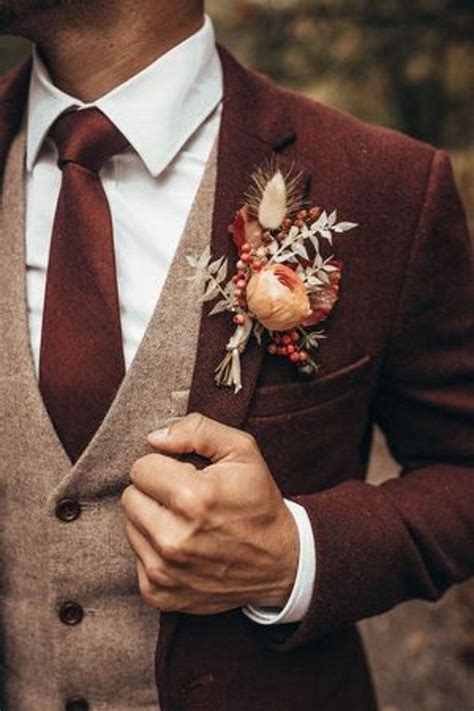 Men Maroon Tweed Suits 3 Suitswedding Suitsmen Dinner Etsy En 2022