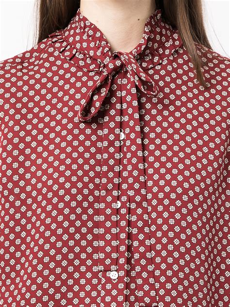 Polo Ralph Lauren Ruffle Trim Mulberry Silk Shirt Farfetch
