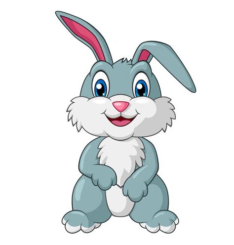 Adorable Conejo De Dibujos Animados Vector Premium