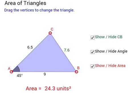 Trigonometry Area Of Triangle Mr