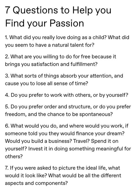 7 Questions To Help You Find Your Passion Artofit