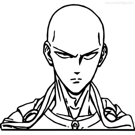 One Punch Man Jenosu And Saitama Coloring Pages Xcolorings