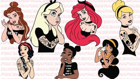 Punk Princess Disney Pack Svg Png Multilayered Etsy Uk