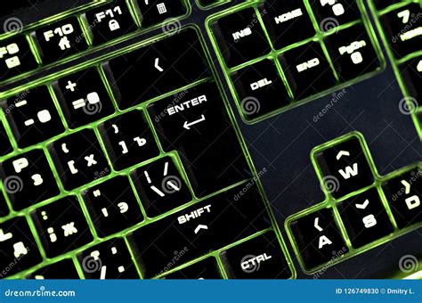 Keyboard With Backlight Close Up Stock Photo Image Of Equipment