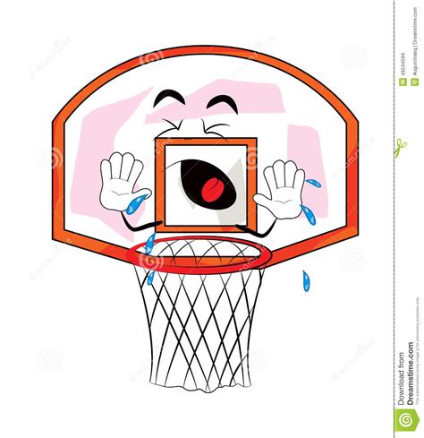 Crying Basketball Hoop Cartoon Stock Illustration Image