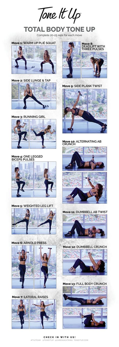 Tone It Up Total Body Tone Up Cheat Sheet Tone Body Workout Total