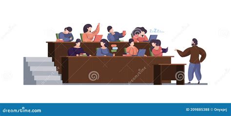 Lecture Room Front View Lecture Hall Audience People Professor Talking