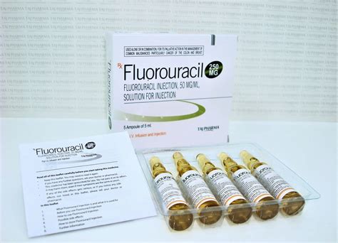 Fluorouracil Injection Usp 250mg10 Ml Taj Pharma Taj Generics