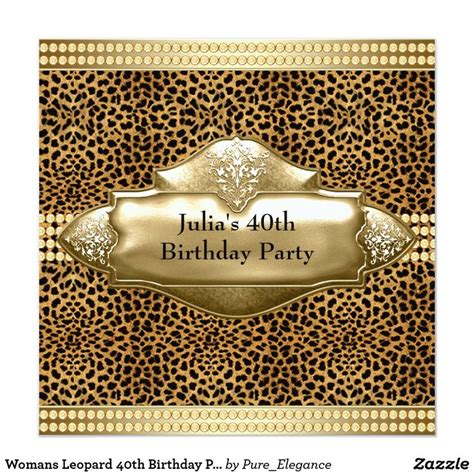 Elegant Leopard Birthday Party Invitations Zazzle Leopard Birthday