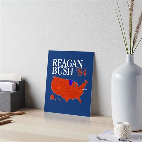 Reagan Bush Retro Logo Red White Blue Election Map Ronald George