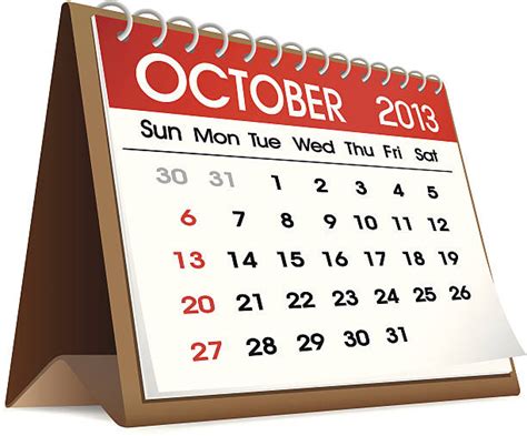 2013 October Calendar Illustrations Royalty Free Vector Graphics