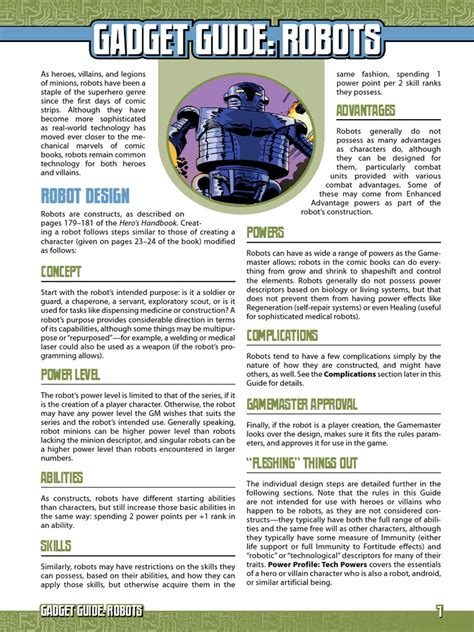 Mutants And Masterminds 3e Gadget Guide Robots Pdf