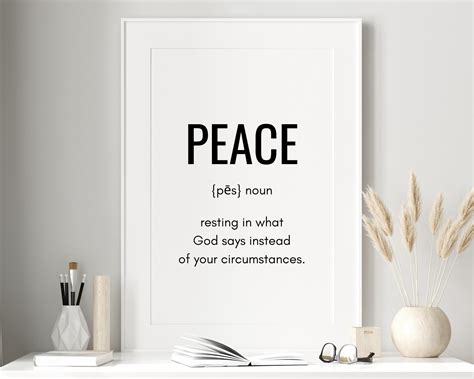 Peace Definition Print Inspirational Bible Verse Quotes Etsy