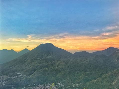 Sunrise From Indian Nose Mountain Guatemala San Pedro La Laguna