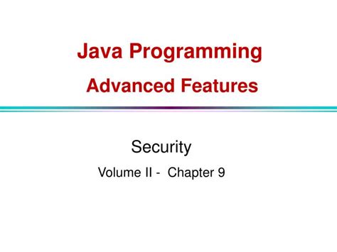 Ppt Java Programming Advanced Features Powerpoint Presentation Free
