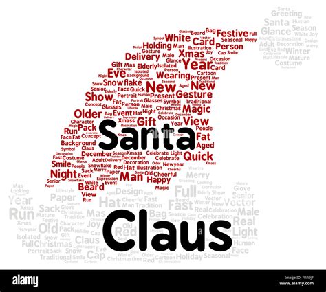 Santa Claus Word Cloud Shape Concept Stock Photo Alamy