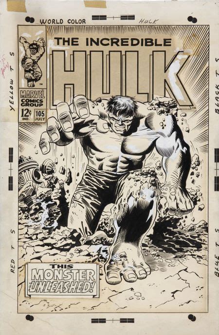Marie Severin And Frank Giacoia The Incredible Hulk 105 Cover Original