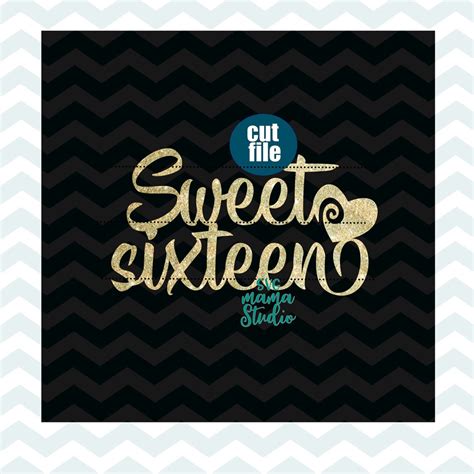 Sweet 16 Svg Cake Topper Svg Cut File 16th Birthday Svg Etsy Canada