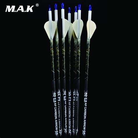 6pcs Pack Od 75 Mm 30 Inch Carbon Arrow Spine 400 Arrow For 40 60lbs