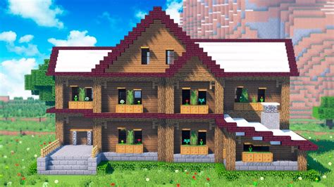 Большой Красивый Особняк в Майнкрафт Как построить деревянный дом