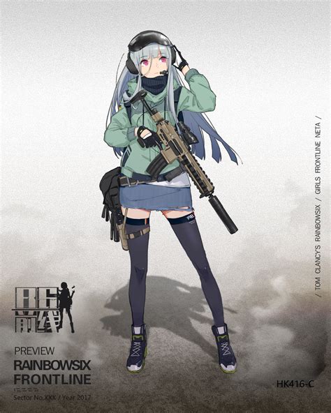 Safebooru 1girl Assault Rifle Full Body Girls Frontline Gloves Gun Handgun Headset Heckler