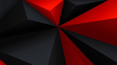 Wallpaper Black Digital Art Abstract Minimalism Red Low Poly Symmetry Triangle Pattern