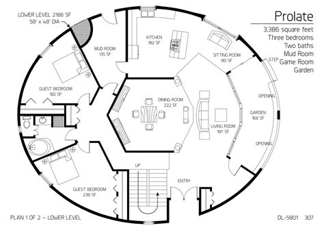 You likely already have some idea as to the kind of home you have in mind. Floor Plan: DL-5801 | Monolithic Dome Institute