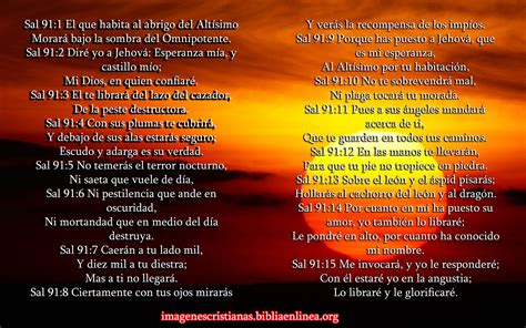 Salmos 91 reina valera (1909) 1 el que habita al abrigo del altísimo, morará bajo la sombra del omnipotente. Salmo 91 para imprimir - Imagui
