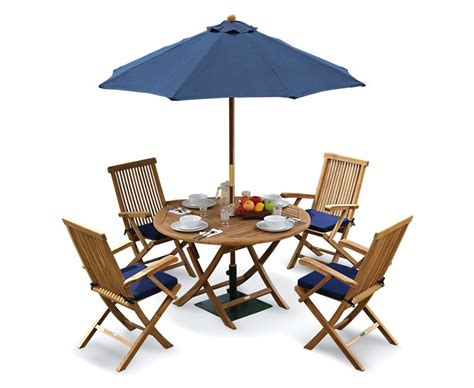 Ashdown Folding Round Garden Table And Arm Chairs Set