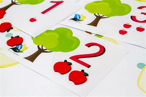 Apple Counting Flash Cards From One To Ten Etsy