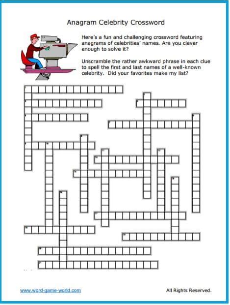A brand new puzzle is published each night at 10pm et. Easy Celebrity Crossword Puzzles Printable | Crossword ...