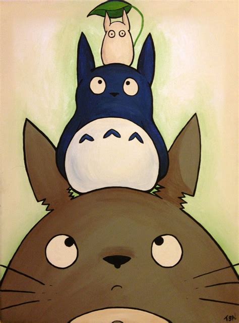 12 X 16 Totoro Stack Acrylic Painting