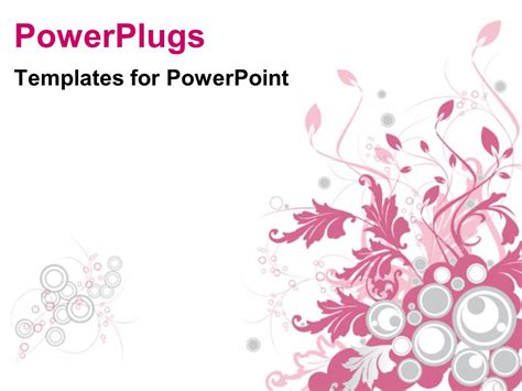 Powerpoint Template A Pretty Pink Colored Floral Design On A White