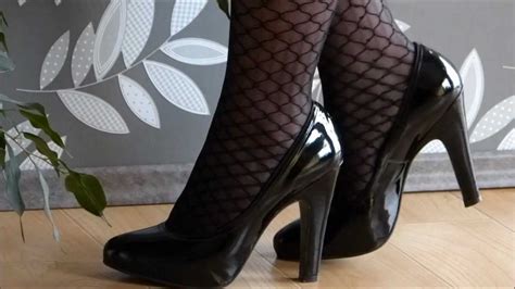 Snapshot 2 Black High Heels With Fishnet Stockings Youtube