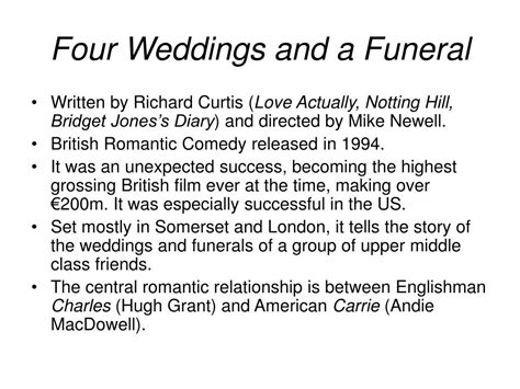 Ppt Four Weddings And A Funeral Powerpoint Presentation Free