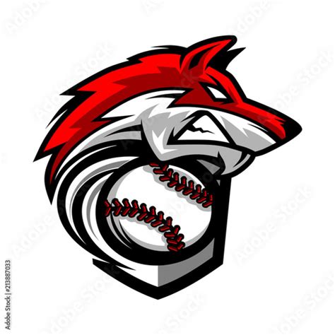 Baseball Wolf Team Logo Stock Vector Adobe Stock