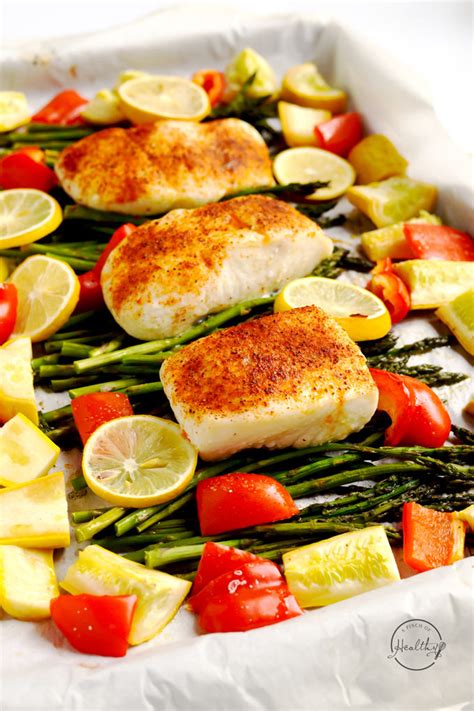 1 hour *cook times may differ if serving size is altered. Halibut One Pan Dinner with Asparagus, Red Pepper and ...