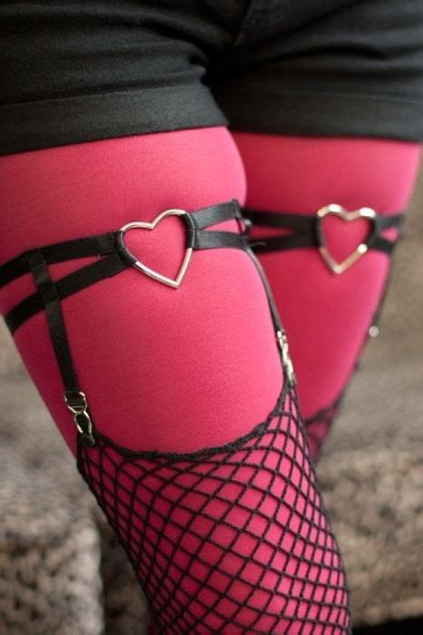 Garter Belt And Stockings Garters And Stockings Thigh High Socks Heels Elastic Heart Style
