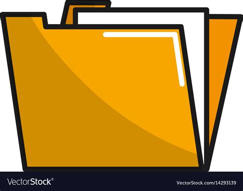 Yellow Documents File Folder Icon Royalty Free Vector Image