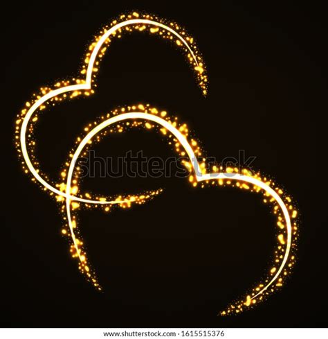 Abstract Hearts Glowing Particles Sparkling Hearts Stock Vector