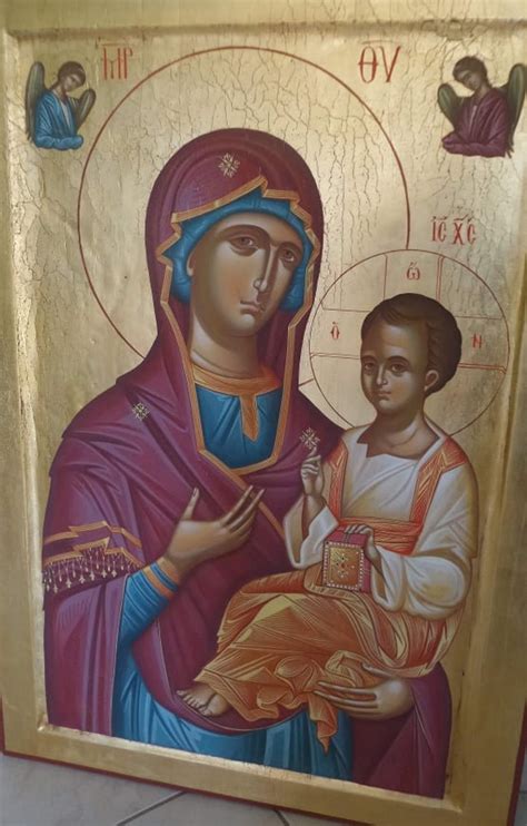 Holy Virgin Mary Hodegetriahand Painted Iconorthodox Etsy