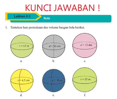 Tentukan Luas Permukaan Dan Volume Bangun Bola Berikut