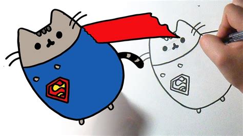 Learn how to draw this sweet drawing for mother's day step by step easy. Cómo dibujar al Gato Pusheen Superman - YouTube