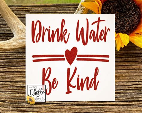 Drink Water and Be Kind Decal | Water Decal | Be Kind Decal | Tumbler Decal | Car Window Decal 