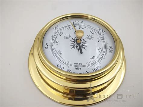3 Brass Case Traditional Weather Station Barometer Temperature