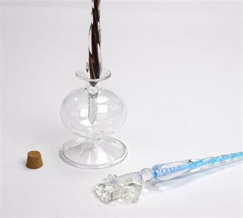 Murano Glass Dip Pen Set With Inkwell And Pen Rest One Pen Etsy