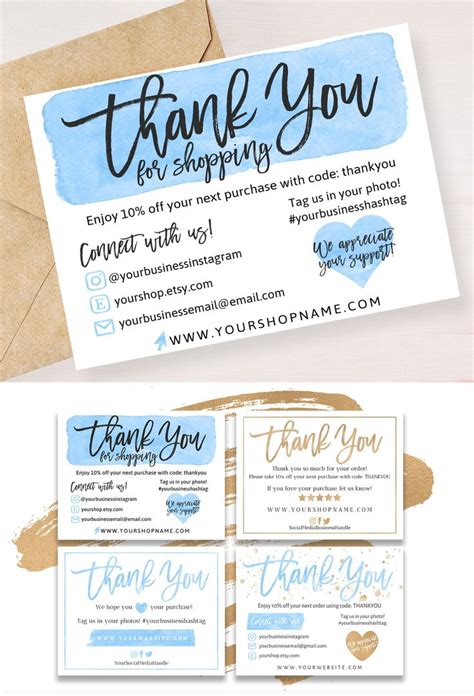 With our collection of business thank you cards, you can tailor your message according to the recipients, ensuring you get the point you want to make. Blue Small Business Thank You Card Thank You for Shopping | Etsy | Business thank you card ...