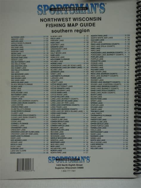 Northwest Wisconsin Fishing Map Guide Southern Region