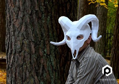 Ram Skull Papercraft Mask Download And Make Your Own Party Etsy